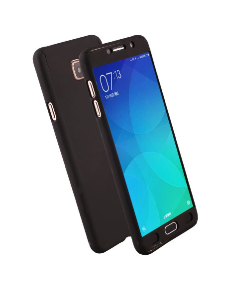 Samsung A5 2016 360° 3in1 FullCover Skal i svart, sett framifrån med skärm synlig