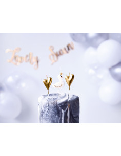 6-PACK Tårtljus Födelsedagskalas Svan / Guldhjärtan Mix 2