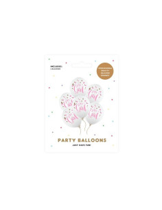 6-PACK Ballong It's a Girl Pastel Pure White 2