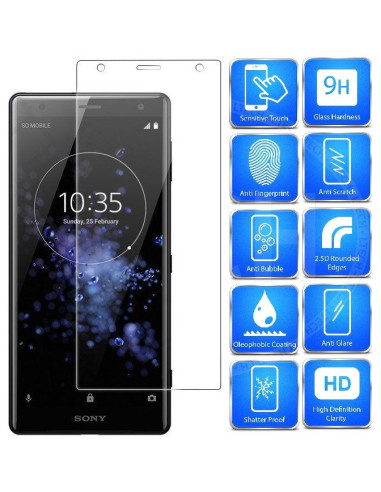 Härdat glas för Xperia XZ2 med rundade kanter och hög ljustransmission