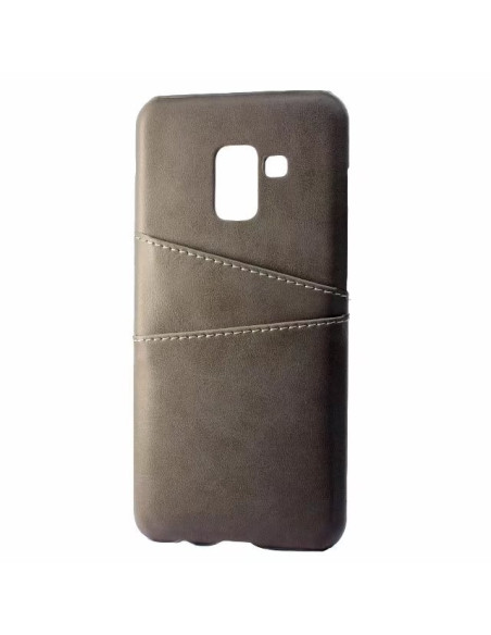 Samsung S9 Skal Korthållare Retro V2 i svart med korthållarfack, sett från sidan