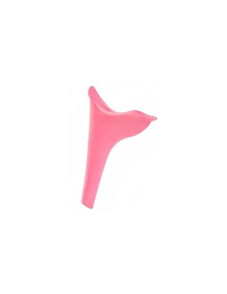 Vattenavvisande plasttratt för kvinnor i rosa, sedd snett framifrån med tydlig form