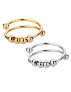 [3-PACK] Justerbara Anti-Stress Ringar med Roterbara Pärlor
