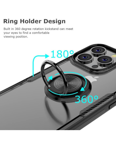 iPhone 15 Pro Praktisk Stöttåligt Skal med Ringhållare V4