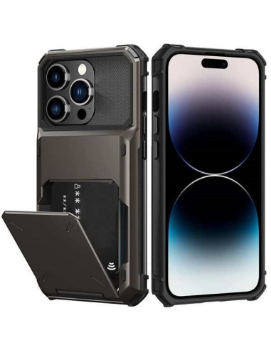 iPhone 12 Pro Stöttåligt Skal med Kortfack Void