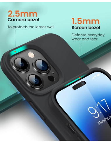 iPhone 15 Pro Gummibelagd Mattsvart Silikon Skal