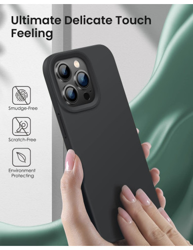 iPhone 15 Pro Gummibelagd Mattsvart Silikon Skal