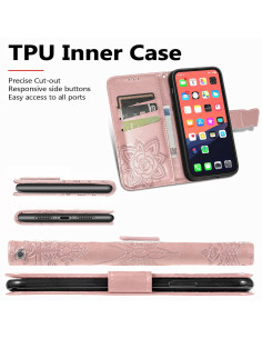 iPhone 15 Pro Max Plånboksfodral PU-Läder 4-FACK Motiv Fjäril 2
