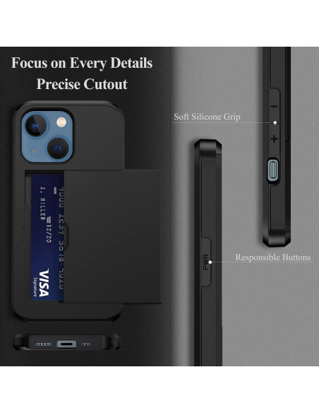 iPhone 15 Plus Stöttåligt Skal Kortfack StreetWise