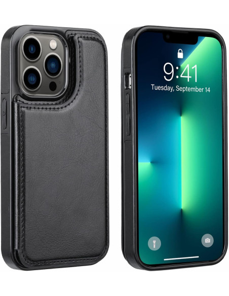 iPhone 14 Pro Max Stöttåligt Skal Korthållare 3-FACK Flippr