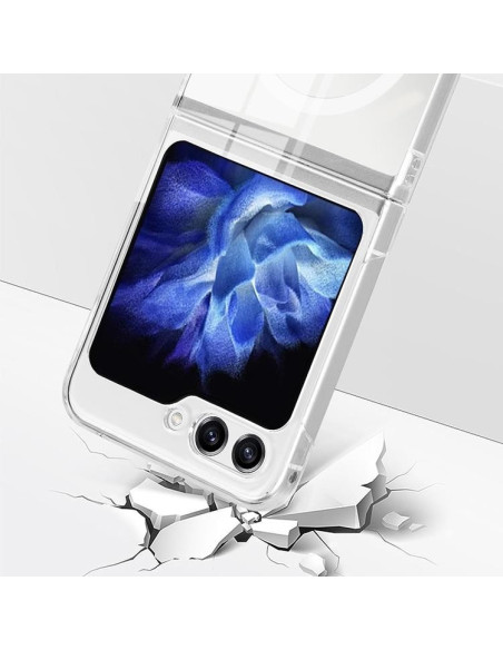 Samsung Z Flip 5 Transparent Stötdämpande Skal MagSafe-Kompatibelt