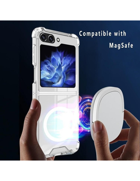 Samsung Z Flip 5 Transparent Stötdämpande Skal MagSafe-Kompatibelt