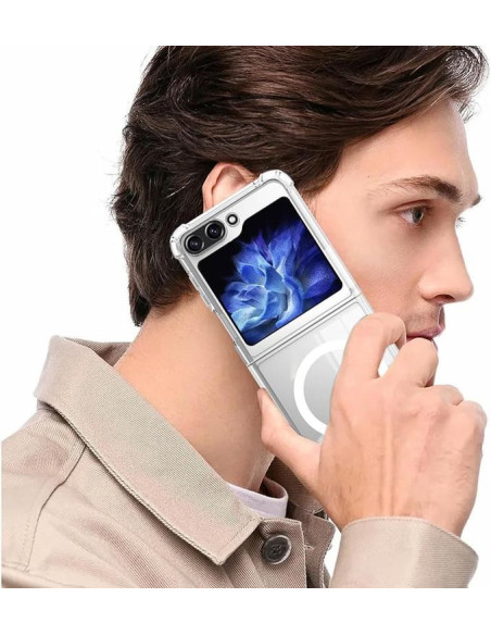 Samsung Z Flip 5 Transparent Stötdämpande Skal MagSafe-Kompatibelt