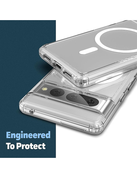 Google Pixel 8 Pro Transparent Stötdämpande Skal MagSafe-Kompatibelt