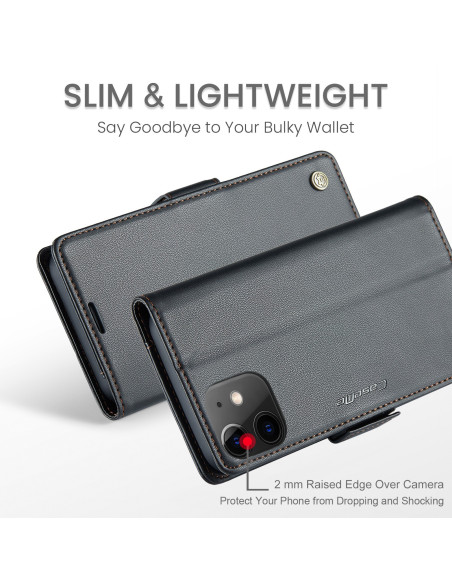 Svart Skin Pro Fodral för iPhone 12/12 Pro, stängt med kameraöppning och elegant design