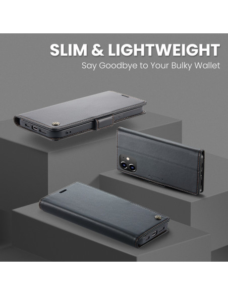 Svart Skin Pro Fodral för iPhone 12/12 Pro, öppet med kortfack och slimmad design