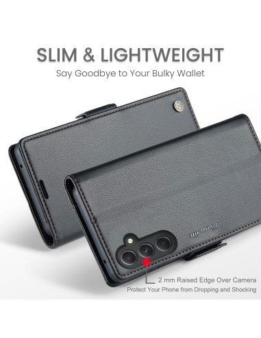 Svart CaseMe Skin Pro fodral för Samsung A54 5G, sett bakifrån med kameraöppning och slimmad design