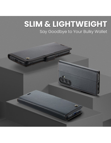 Svart CaseMe Skin Pro fodral för Samsung A54 5G, sett från sidan med stängd design och slimmad profil