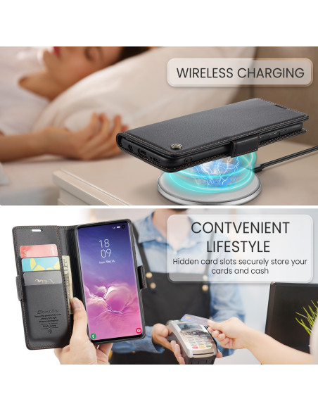 CaseMe Skin Pro fodral för Samsung S10 med trådlös laddning och öppet kortfack