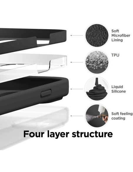 Gummibelagd Minimalistisk MagSafe Skal iPhone 13 - Svart