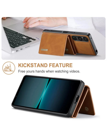 8-FACK Xperia 1 V Stöttåligt Skal med Magnetisk Korthållare DG.MING Detach