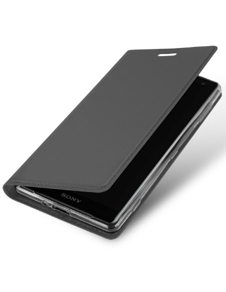 Svart Honor 9 Flipfodral Skin Pro med Kortfack, sett från sidan med stängd lucka