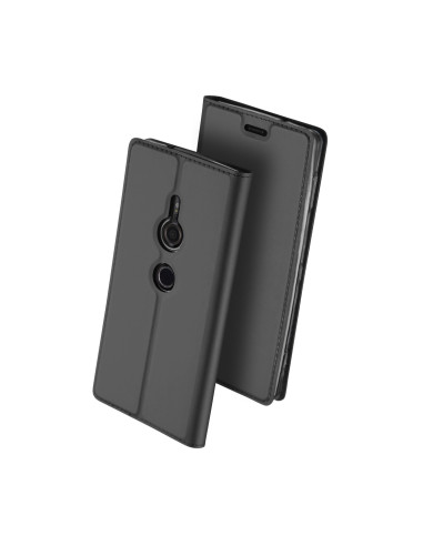 Svart Honor 9 Flipfodral Skin Pro med Kortfack, sett bakifrån med stängd lucka