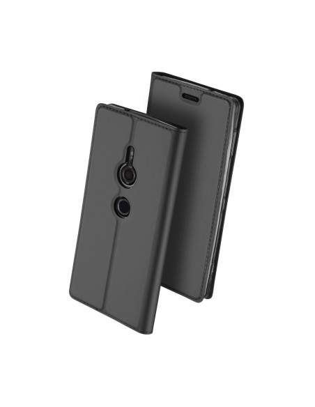 Svart Honor 9 Flipfodral Skin Pro med Kortfack, sett bakifrån med stängd lucka