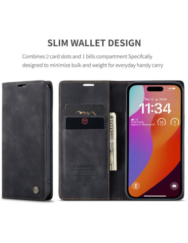 iPhone 15 Pro Max Elegant Flipfodral CaseMe 3-FACK