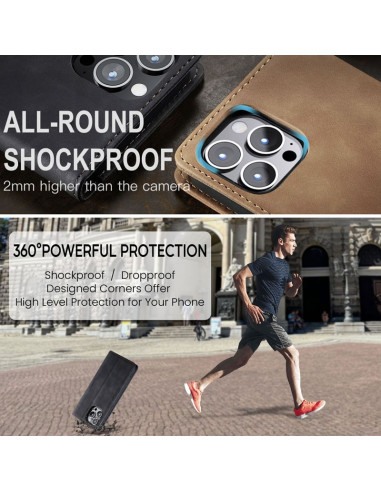 iPhone 15 Pro Max Elegant Flipfodral CaseMe 3-FACK