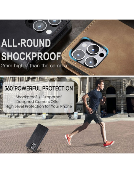 iPhone 15 Pro Max Elegant Flipfodral CaseMe 3-FACK