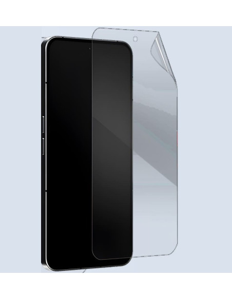 Transparent skärmskydd monterat på en Nothing Phone 2 med tydlig skärmyta