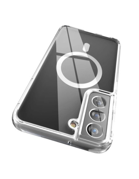Transparent skal för Samsung S22 Plus med MagSafe-kompatibilitet, sett från sidan