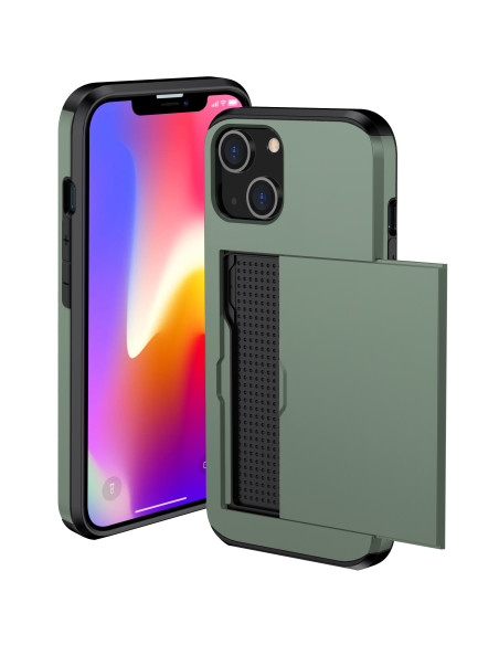 iPhone 13 Mini Stöttåligt Skal Kortfack StreetWise - Grön