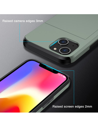 iPhone 13 Mini Stöttåligt Skal Kortfack StreetWise - Grön