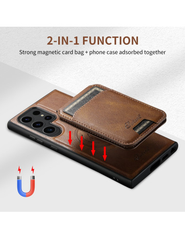Suteni™ 2in1 Magsafe Skal med Korthållare Samsung S23 Ultra - Svart
