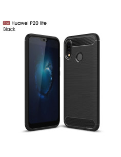 Baksidan av Huawei P20 Lite SlimCarbon-skal i svart med texturerad yta 2