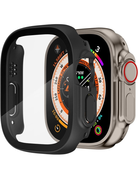 Apple Watch Ultra 1/2 (49mm) Stöttåligt Skal 9H Härdat Glas 2in1