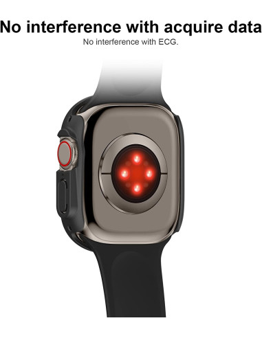 Apple Watch Ultra 1/2 (49mm) Stöttåligt Skal 9H Härdat Glas 2in1