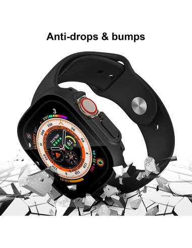Apple Watch Ultra 1/2 (49mm) Stöttåligt Skal 9H Härdat Glas 2in1