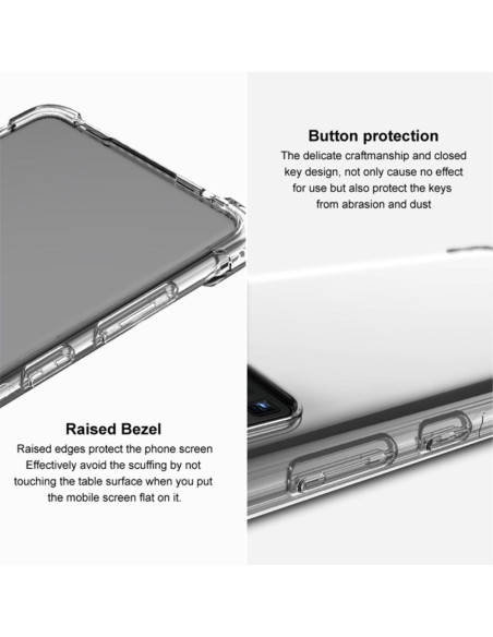 Detaljvy av stöttåligt skal för Xiaomi Redmi Note 12 5G med skydd för knappar och upphöjd kant