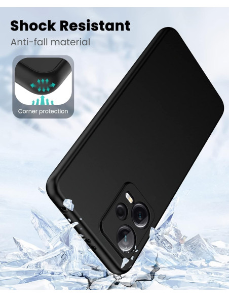 Xiaomi Redmi Note 12 5G Gummibelagd Mattsvart Silikon Skal