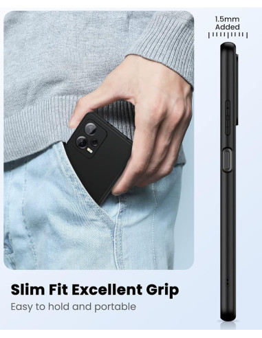 Xiaomi Redmi Note 12 5G Gummibelagd Mattsvart Silikon Skal