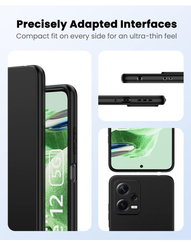 Xiaomi Redmi Note 12 5G Gummibelagd Mattsvart Silikon Skal