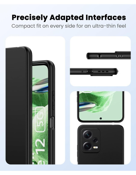 Xiaomi Redmi Note 12 5G Gummibelagd Mattsvart Silikon Skal