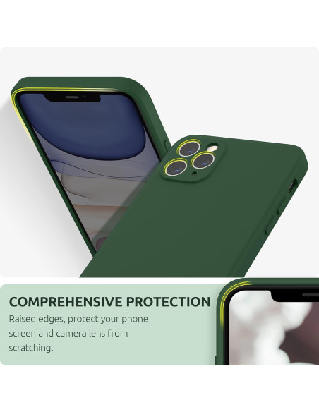 iPhone 11 Pro Gummibelagd Mattgrönt Skal Kameraskydd Liquid - Grön