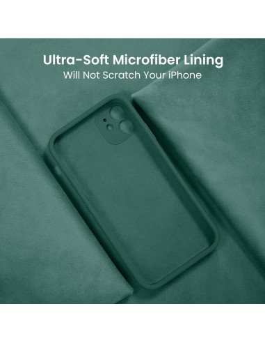 iPhone 12 Pro Max Gummibelagd Mattgrönt Skal Kameraskydd Liquid - Grön