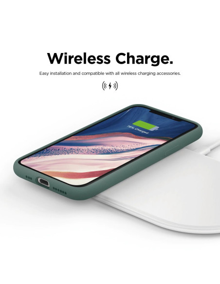 iPhone 13 Gummibelagd Mattgrönt Skal Kameraskydd Liquid - Grön