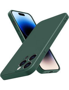 iPhone 14 Pro Gummibelagd Mattgrönt Skal Kameraskydd Liquid - Grön