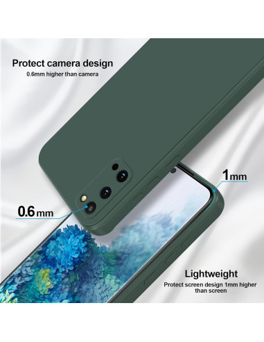 Samsung S20 Gummibelagd Mattgrönt Skal Kameraskydd Liquid - Grön